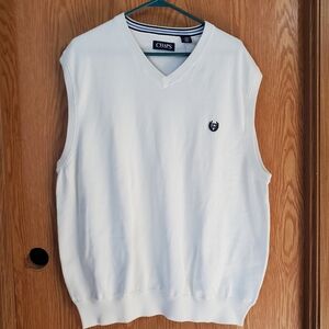 Chaps White V-Neck Sweater Vest